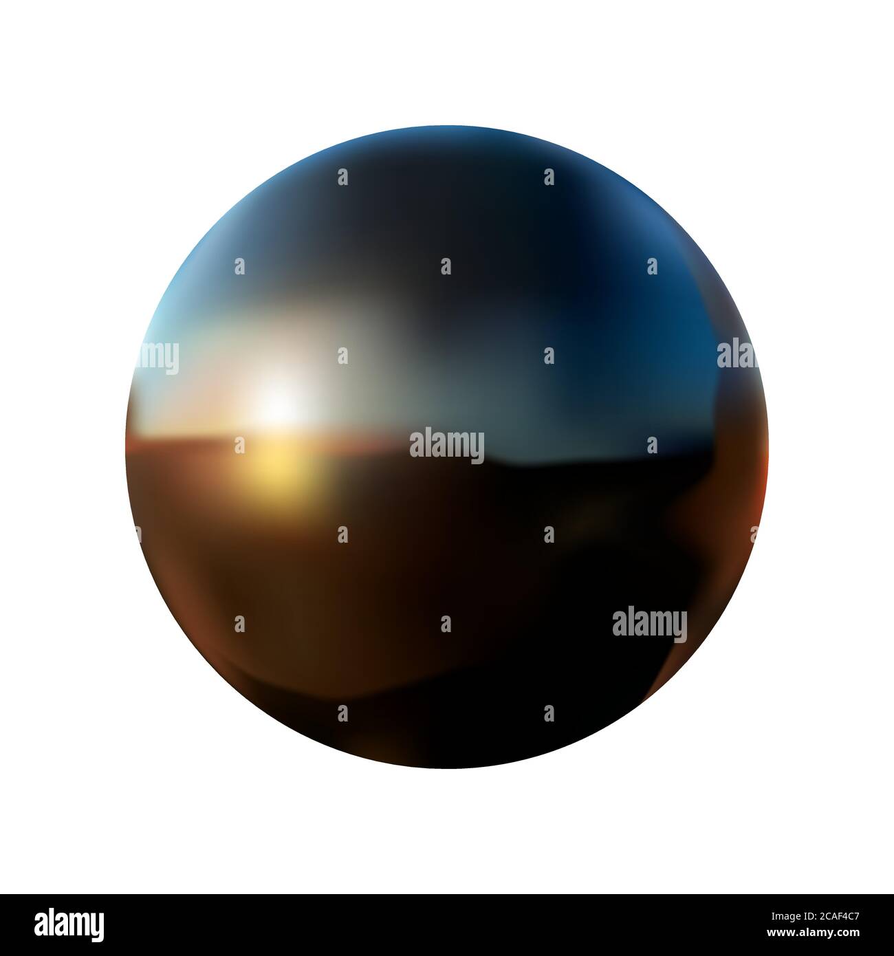 black ball with reflection on a white isolated background vector ...