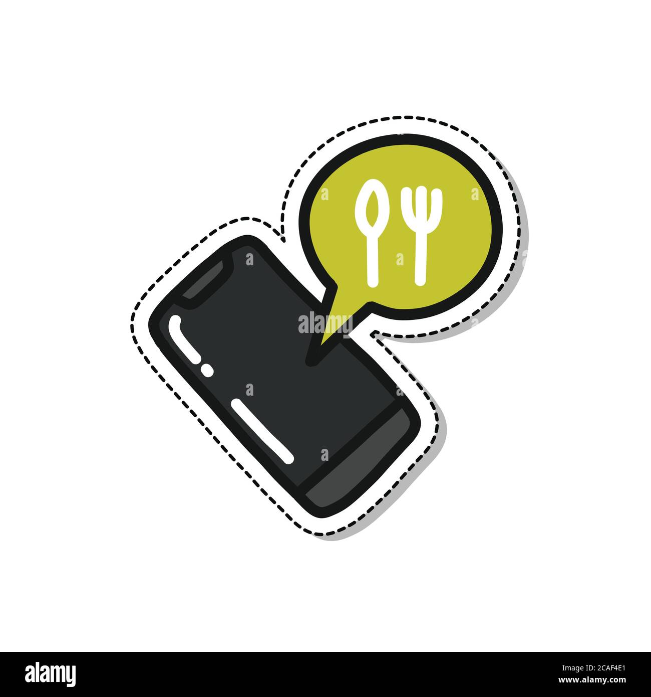 food delivery doodle icon, vector illustration Stock Vector