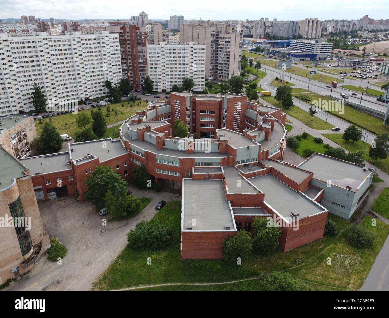 a view of the educational institution from a height, aerial photography ...