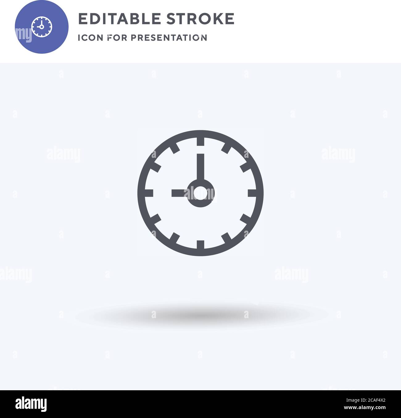Clock icon vector, filled flat sign, solid pictogram isolated on white ...