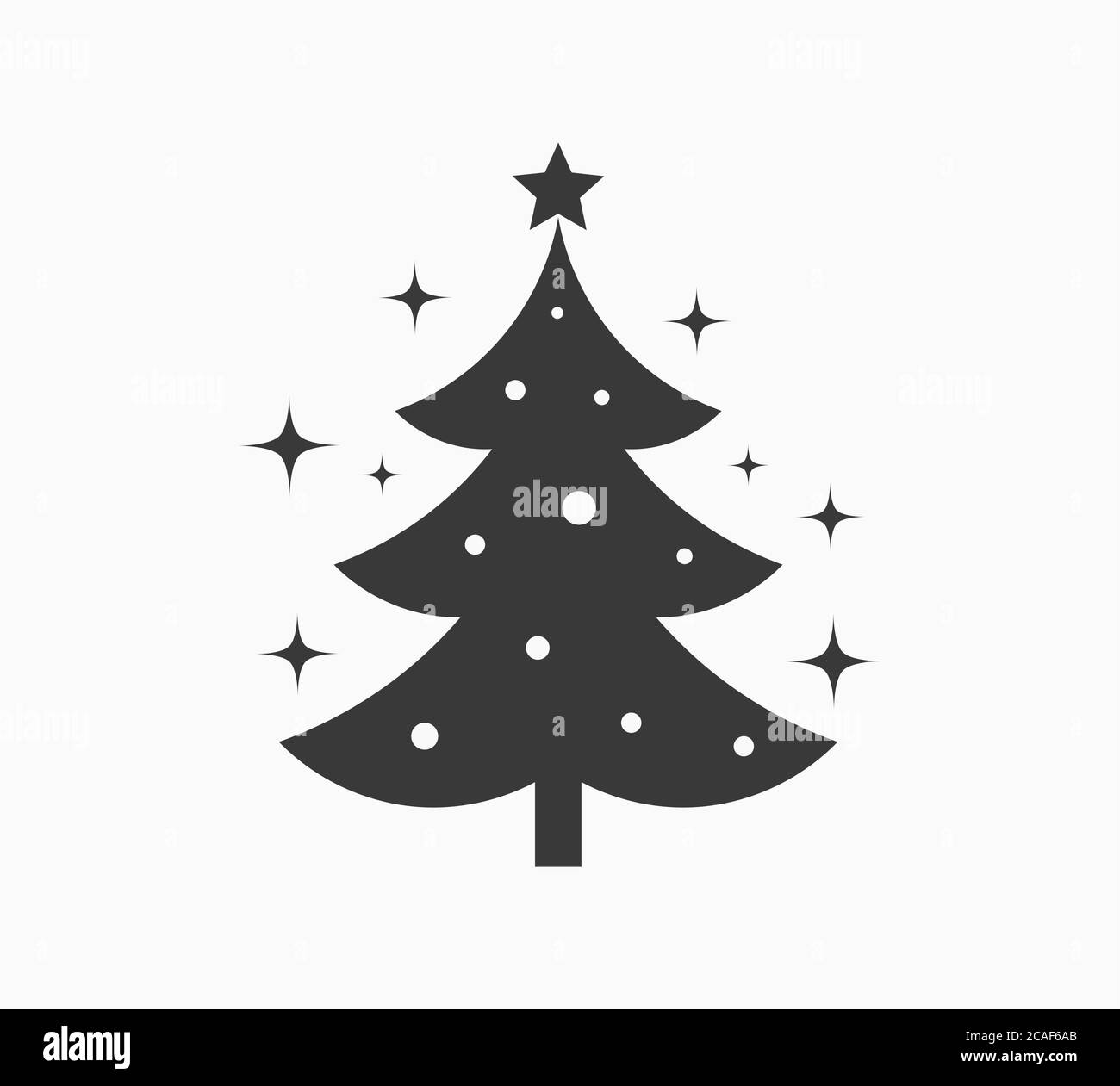 Christmas tree with stars icon. Vector illustration Stock Vector Image ...