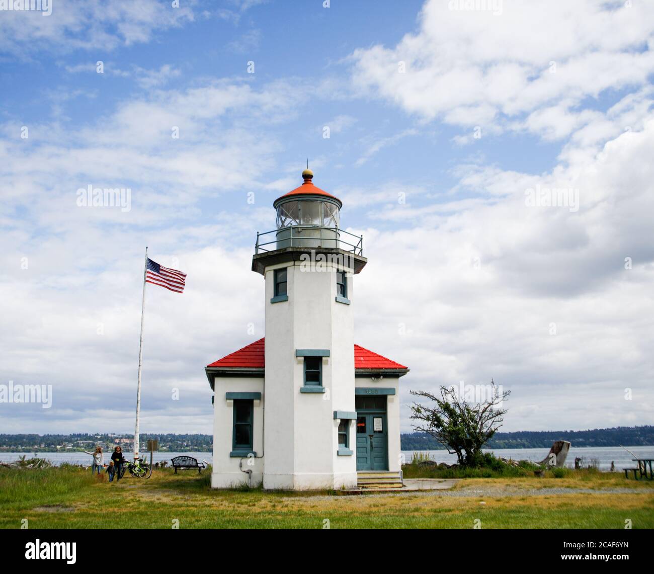 Point Robinson Lighthouse on Vashon Island near Seattle Stock Photo