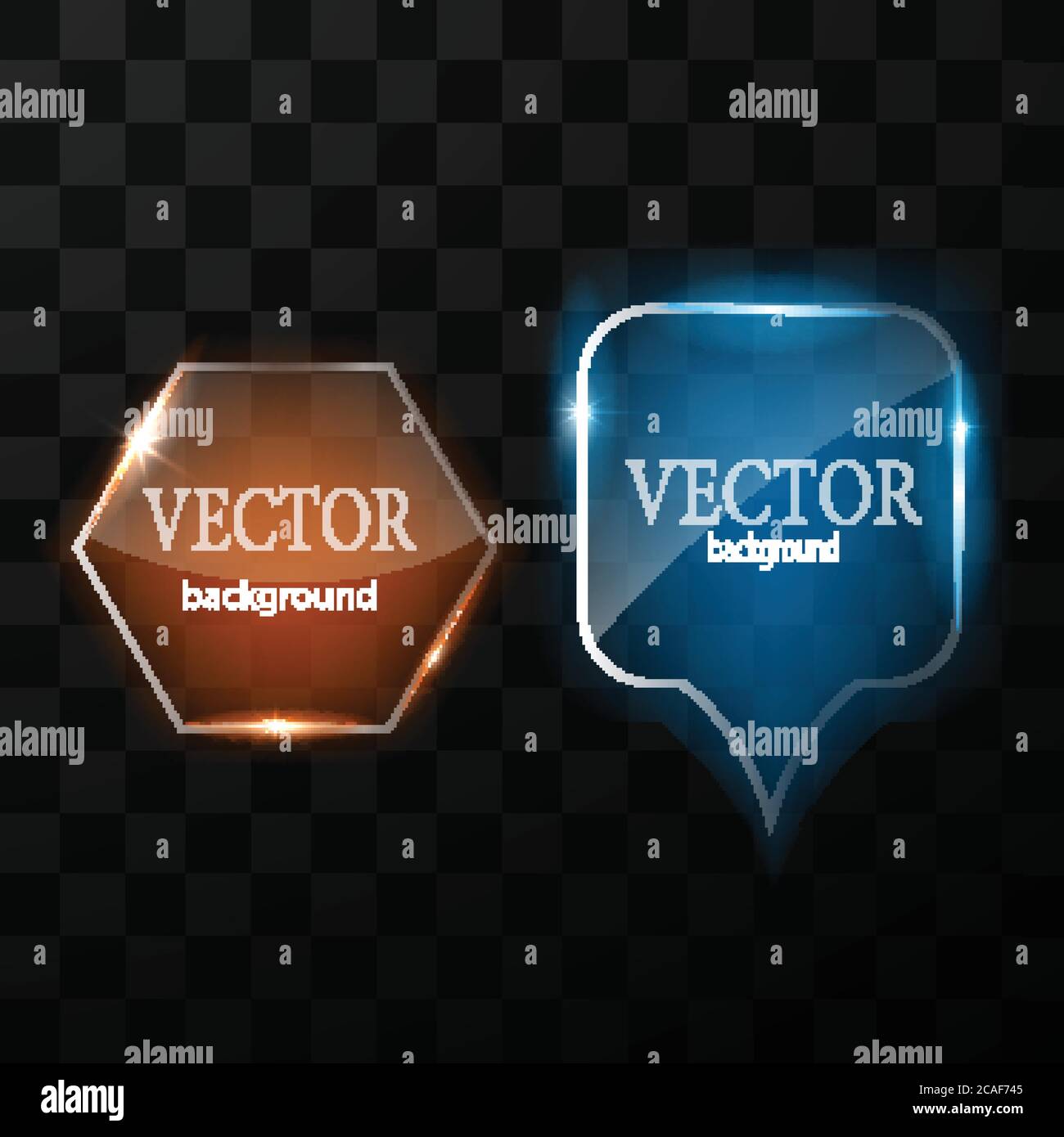 Glass vector button plane. Easy editable background Stock Vector