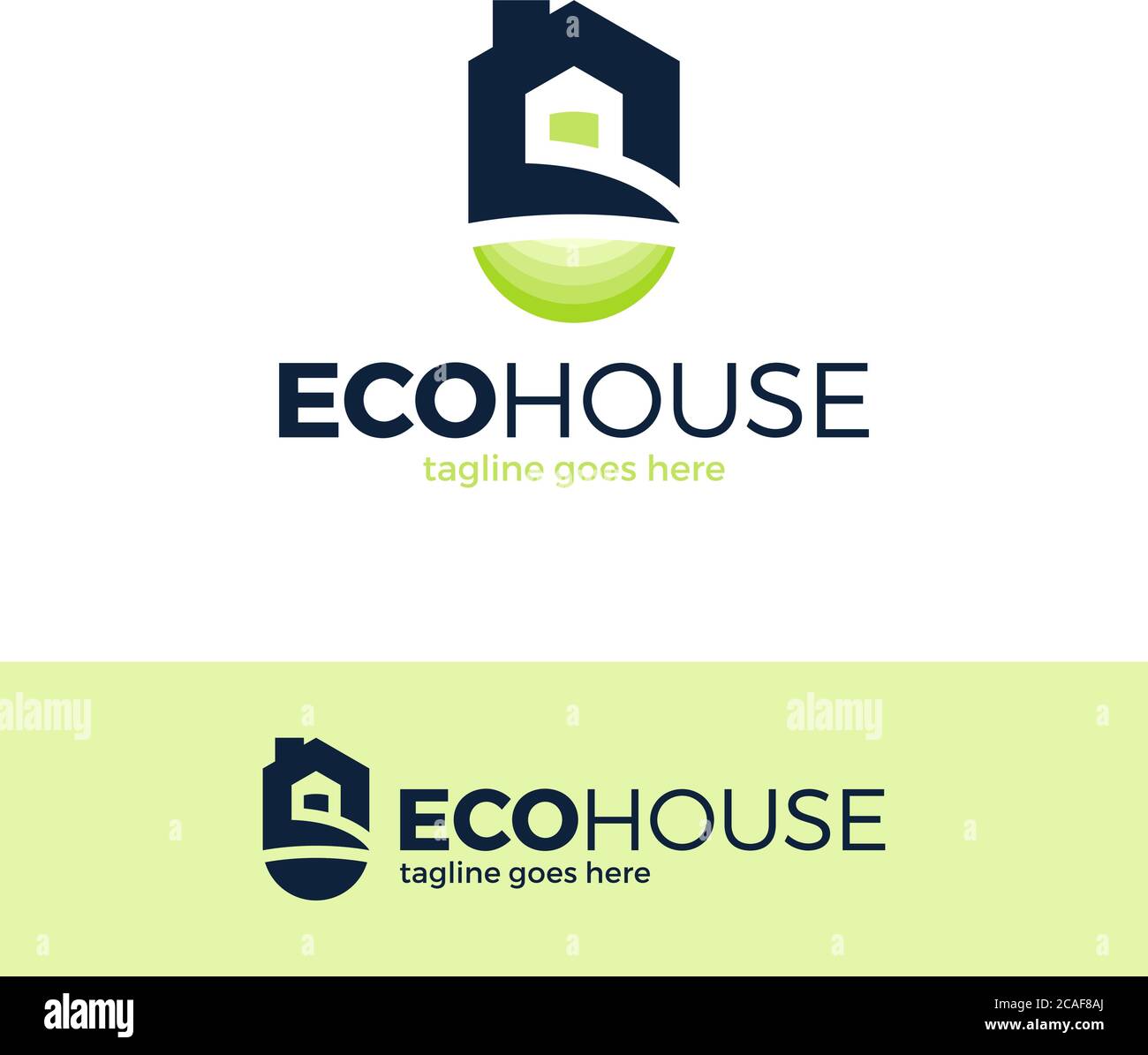 Eco House Logo Design Vector illustration. Green home real estate ...