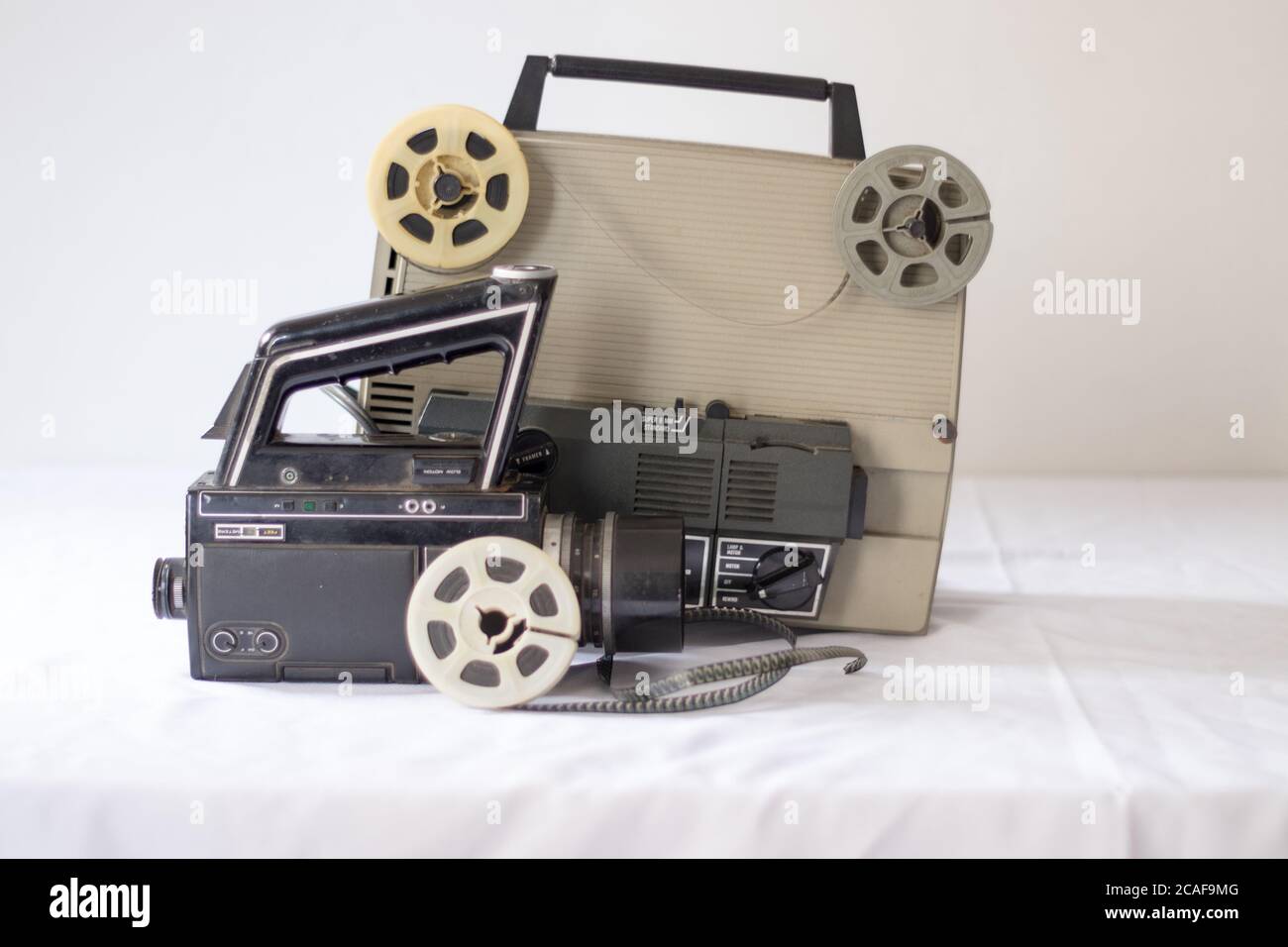 vintage super 8 film camera and projector Stock Photo