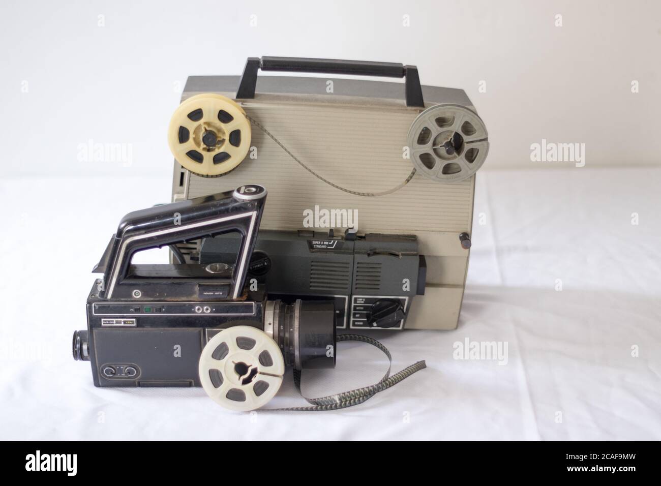 vintage super 8 film camera and projector Stock Photo