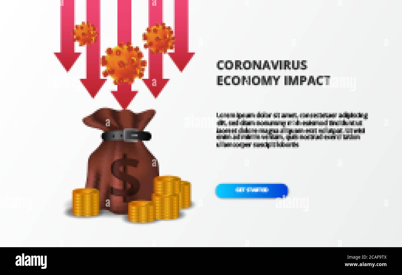 Spread coronavirus economic impact. Economy down and fall. Hit stock ...