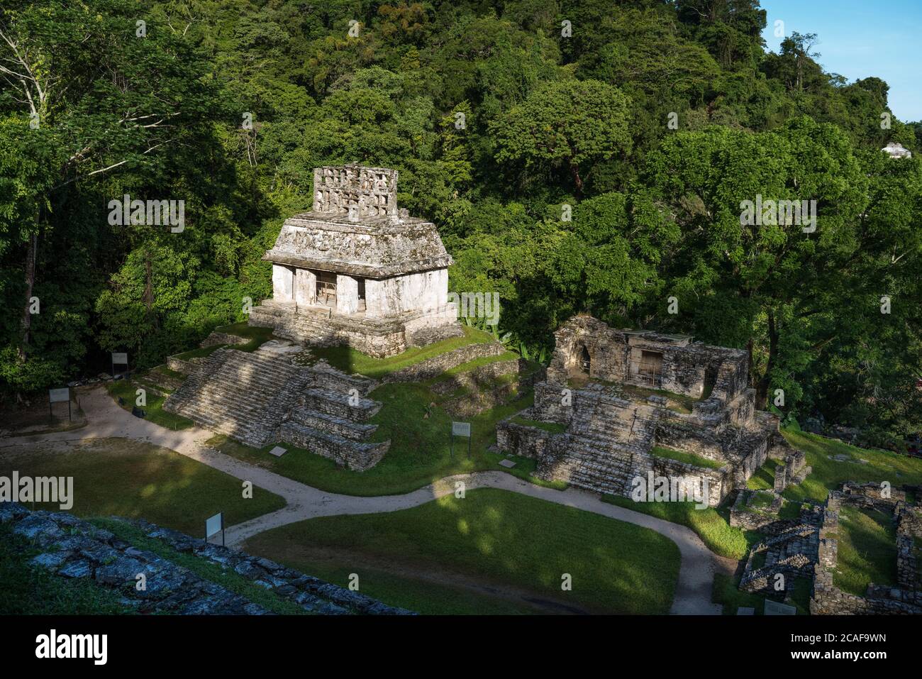 The Temple of the Sun with Temple XIV at right in the ruins of the ...