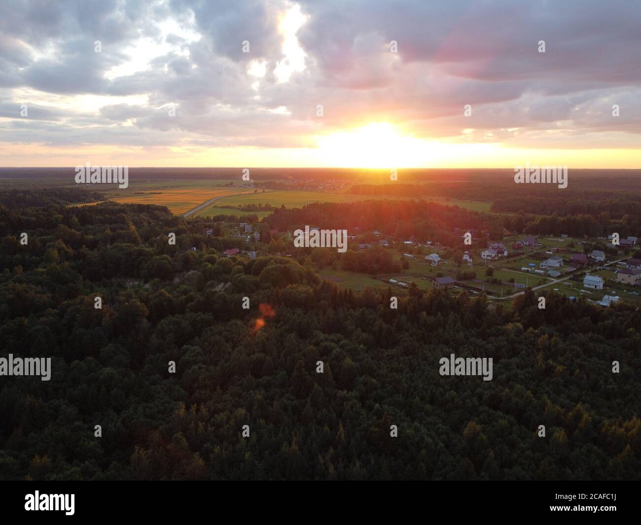 sunset sky with clouds background Stock Photo - Alamy