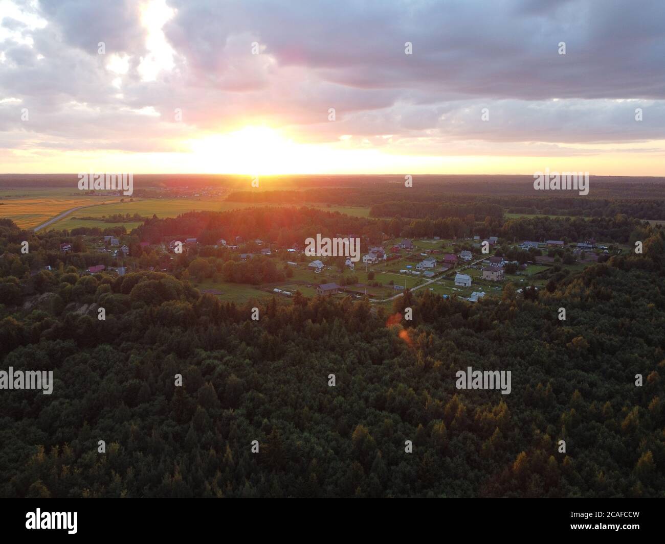 sunset sky with clouds background Stock Photo - Alamy