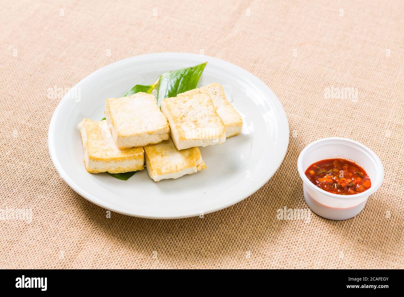 Korean food: Tofu (Grilled bean curd) Stock Photo