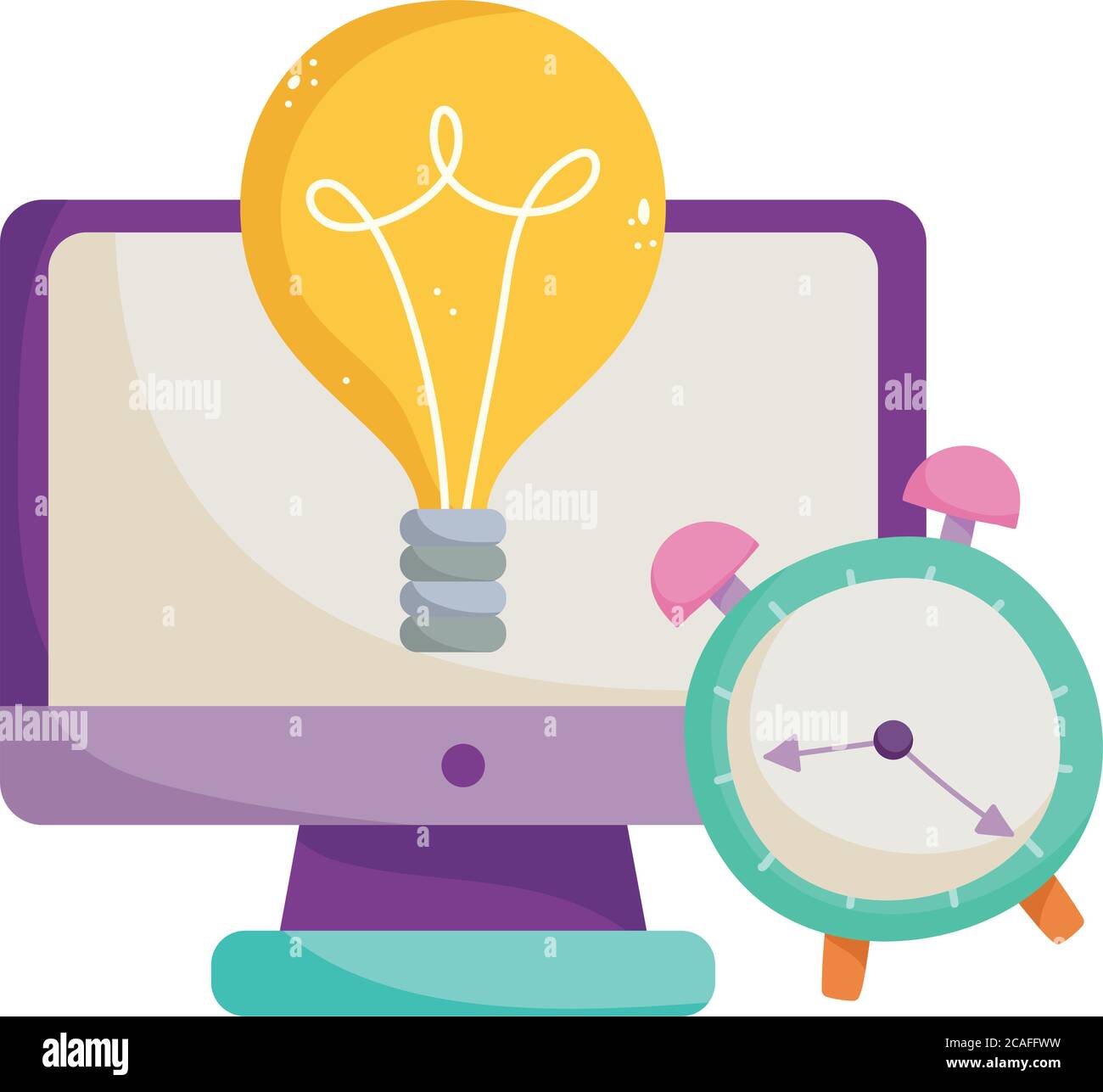 back to school, computer alarm clock and creativity elementary ...