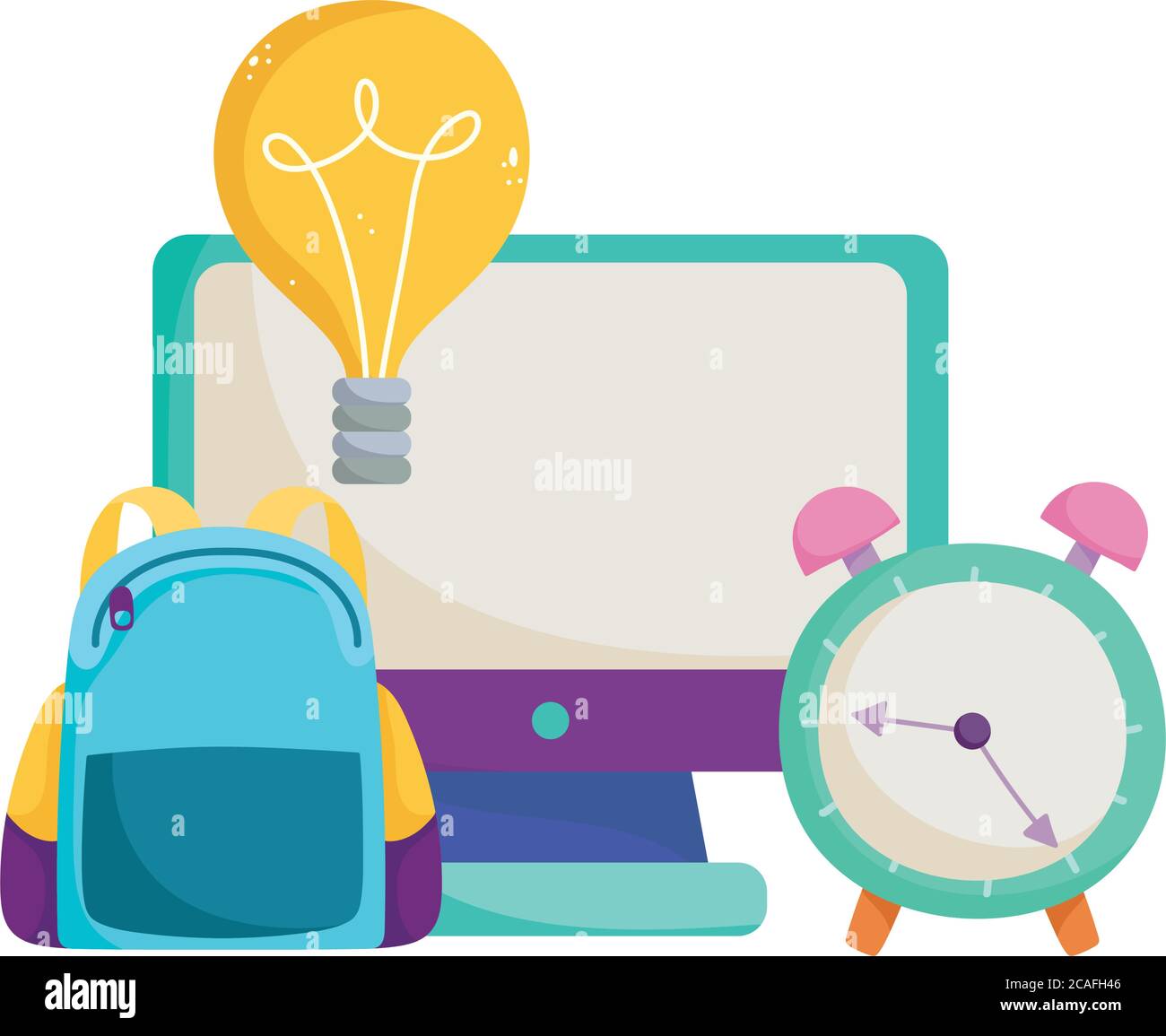 back to school, backpack clock computer idea elementary education ...