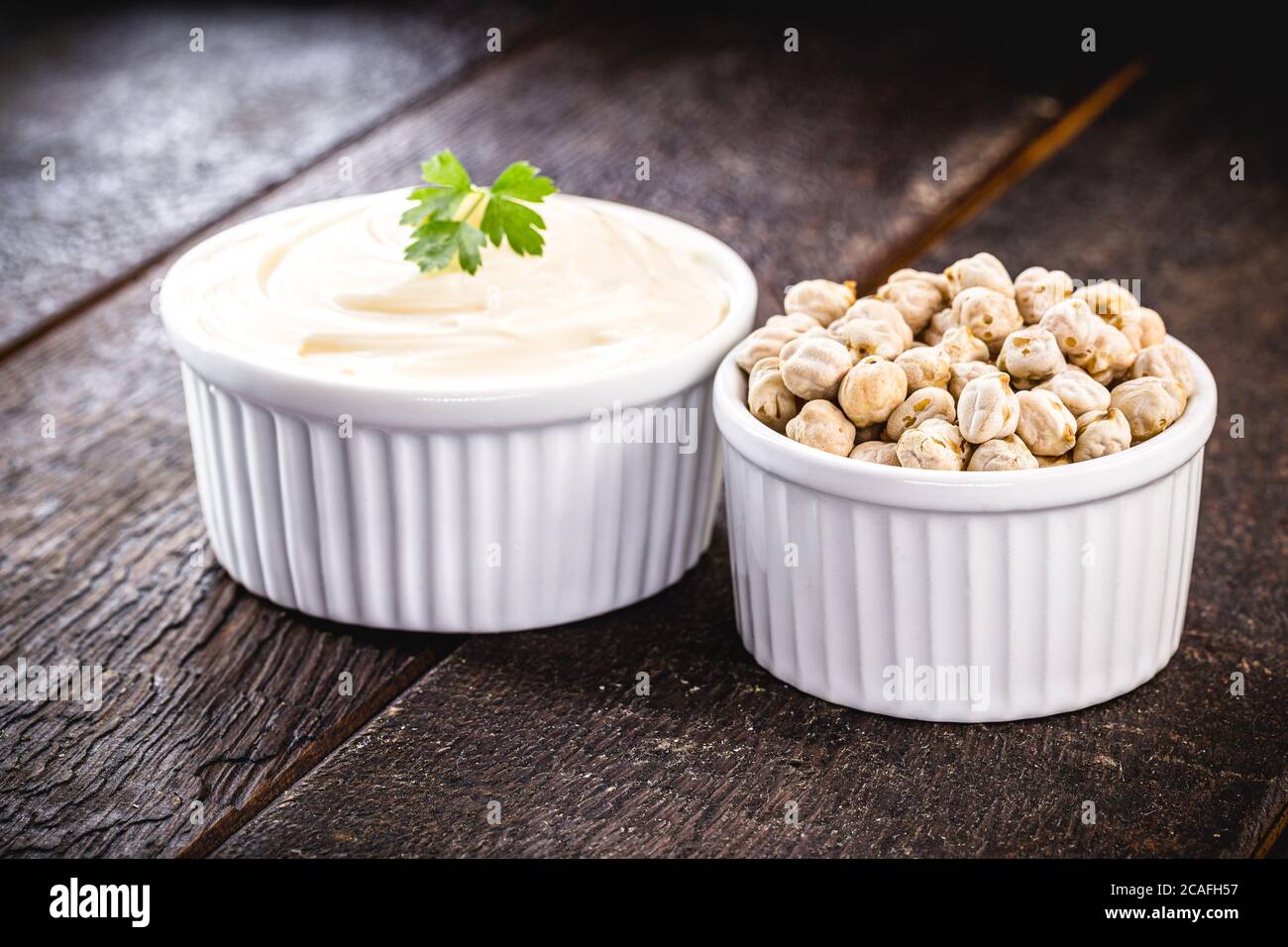 vegan mayonnaise, made from the water of cooking chickpeas Stock Photo