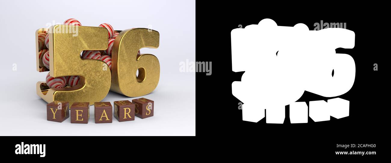 Number 56 (number fifty-six) anniversary celebration design with round ...
