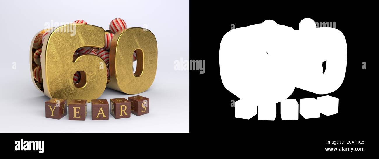 Number 60 (number sixty) anniversary celebration design with round ...