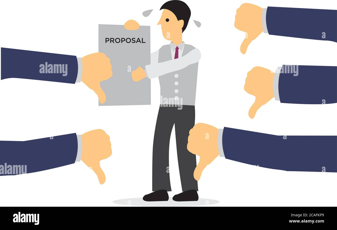 Businessman angry with the disapproval of his proposal. Concept of ...