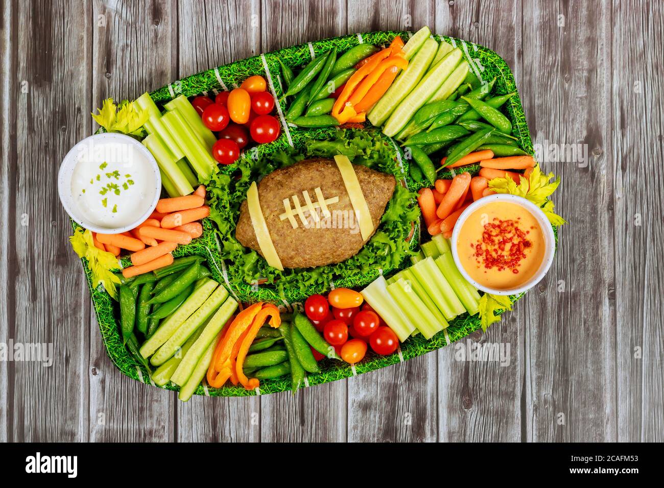 American football game concept. Catering fresh meal for fan of football