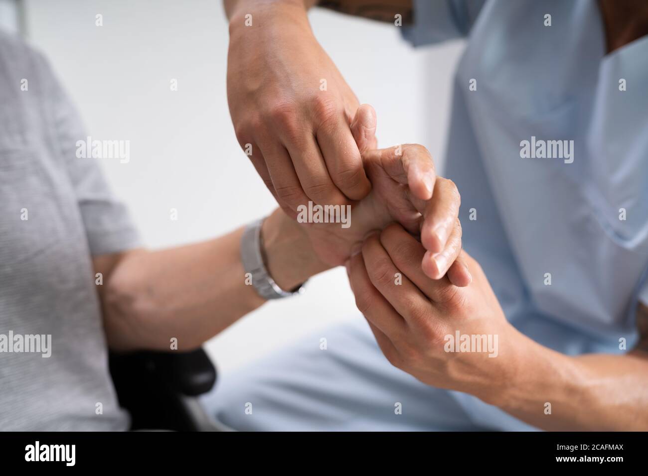 Older Retirement Healthcare Patient Medical Treatment By Nurse Stock