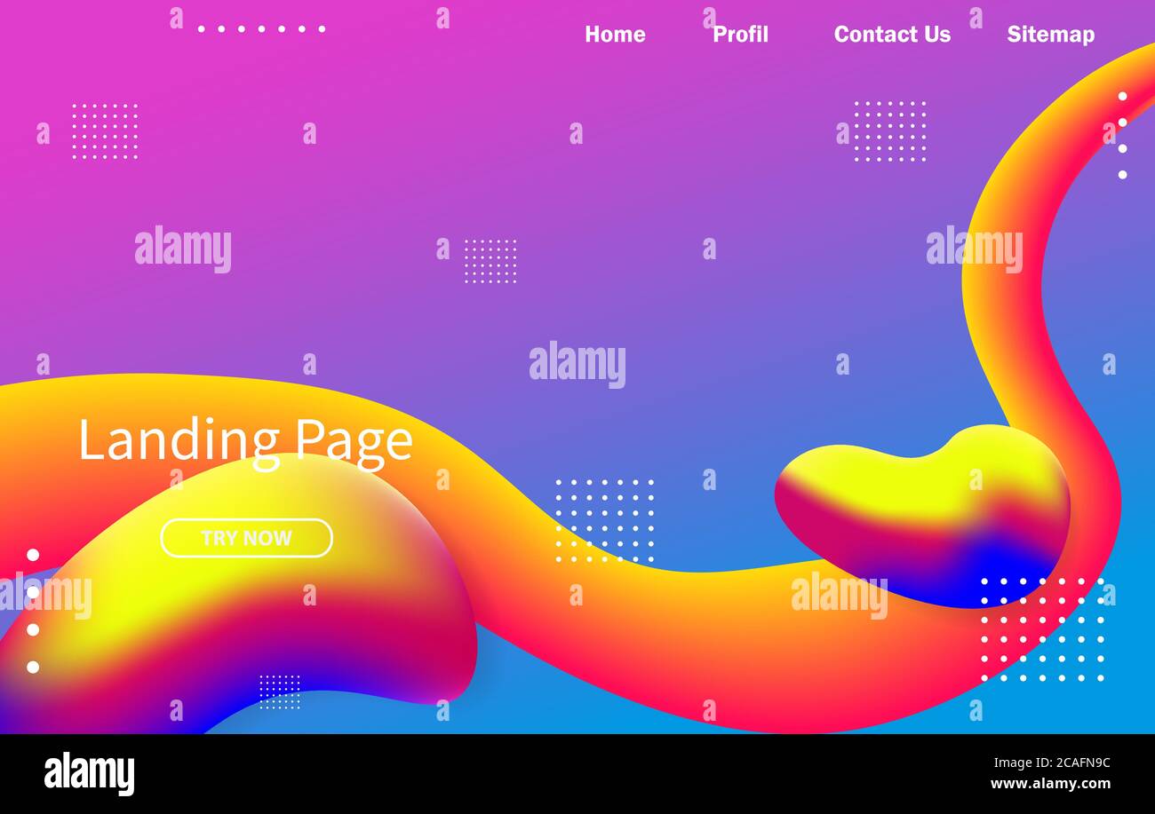 Abstract liquid gradients waves landing page or web template background ...