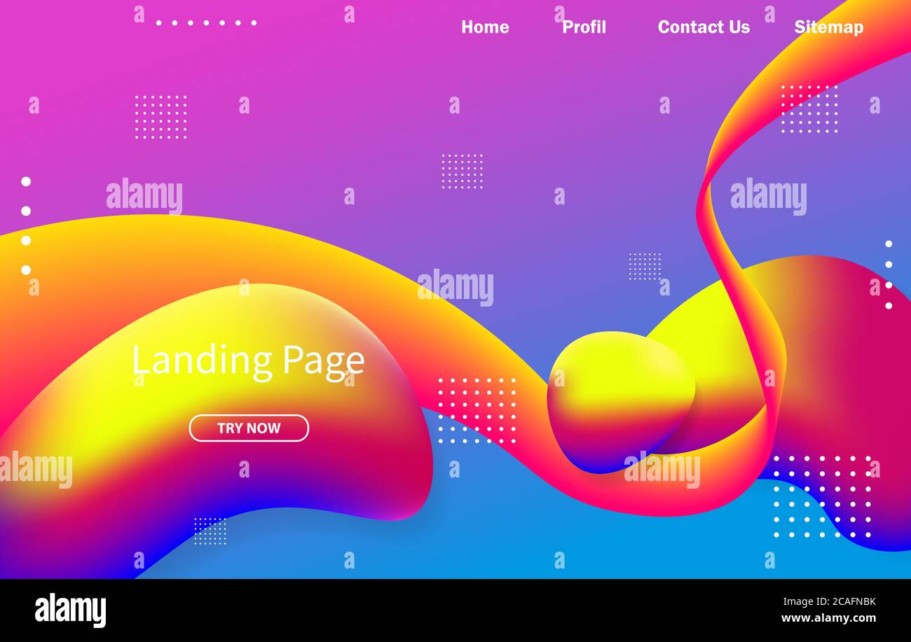 Abstract liquid gradients waves landing page or web template background ...