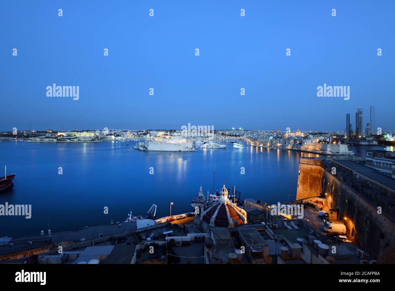 Views of the Grand Harbour in Valletta, Malta. Stock Photo