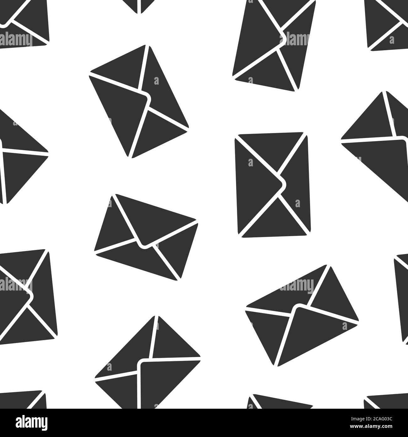 Email message icon in flat style. Mail document vector illustration on ...
