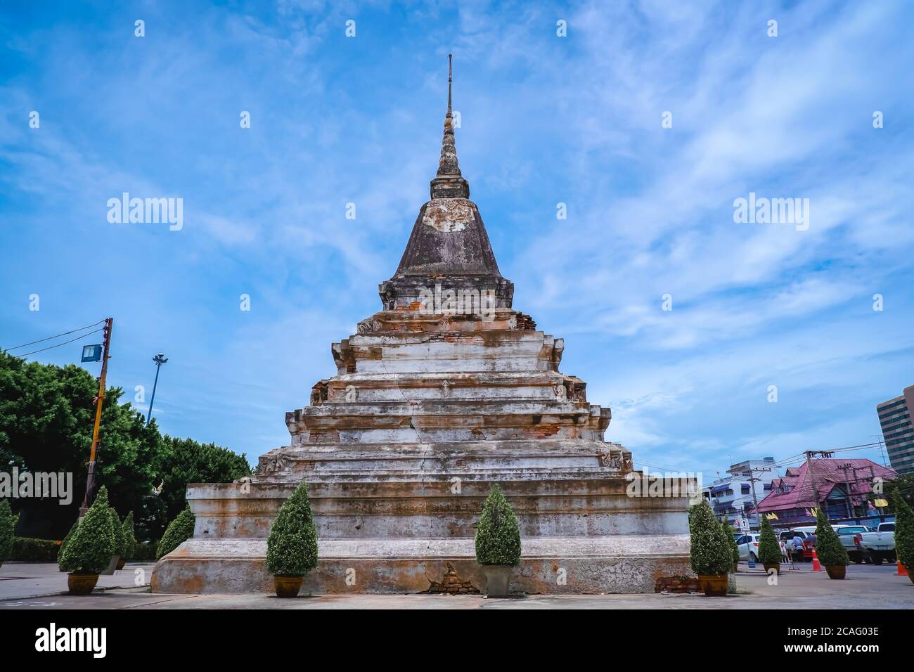 Pagoda at Phra Si Rattana Mahathat temple, Phitsanulok, Thailand . Beautiful of historic city at Buddhism temple. Stock Photo