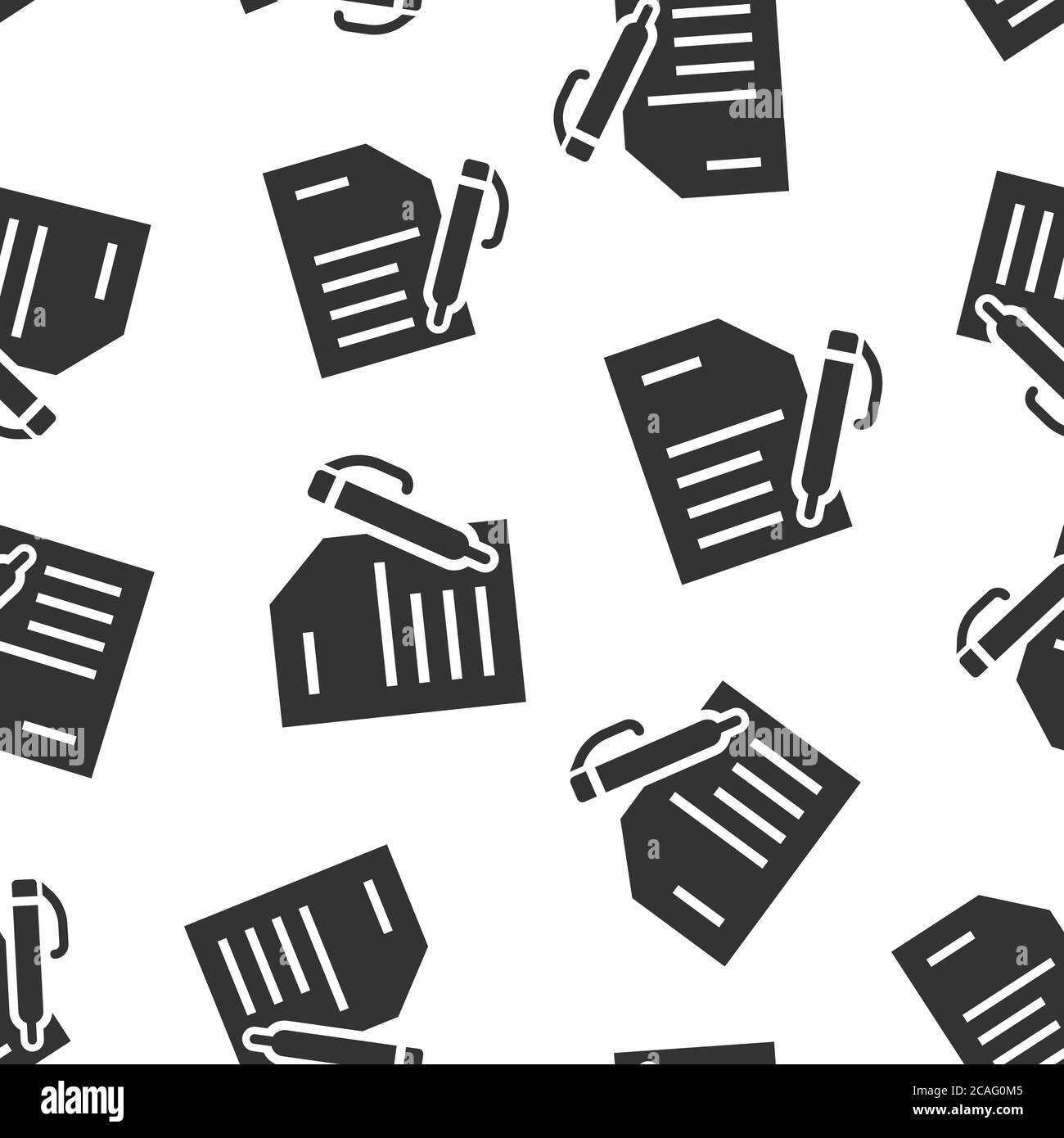 Blogging icon in flat style. Document with pen vector illustration on ...