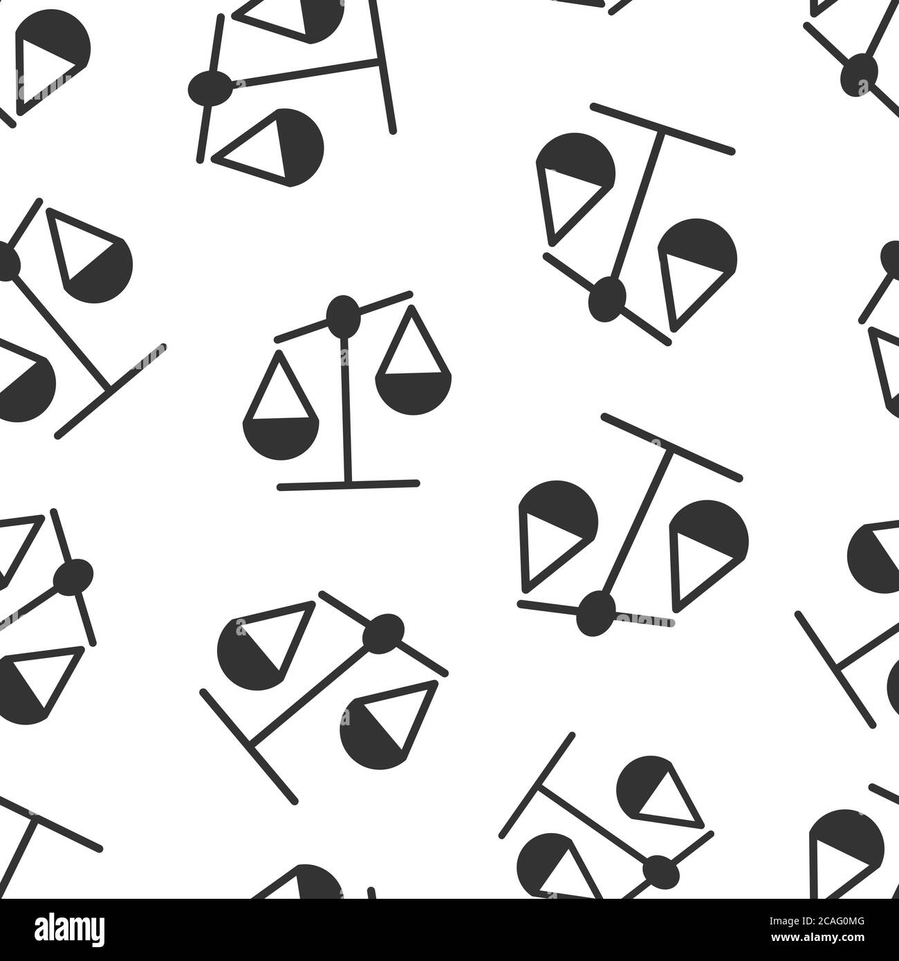 Scale balance icon in flat style. Justice vector illustration on white ...