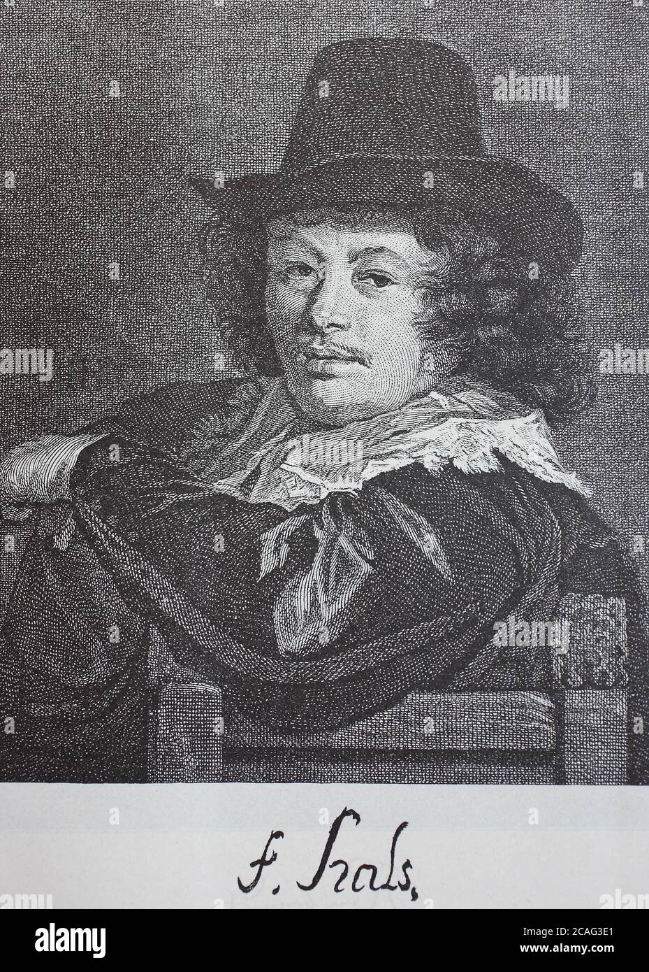 Frans Hals, 1580-1585 - August 26, 1666, Dutch painter. He is counted among the most important portraitists  /  Frans Hals, 1580 bis 1585 - 26. August 1666, niederlaendischer Maler. Er wird zu den bedeutendsten Portraetmalern gezaehlt, Historisch, historical, digital improved reproduction of an original from the 19th century / digitale Reproduktion einer Originalvorlage aus dem 19. Jahrhundert, Stock Photo