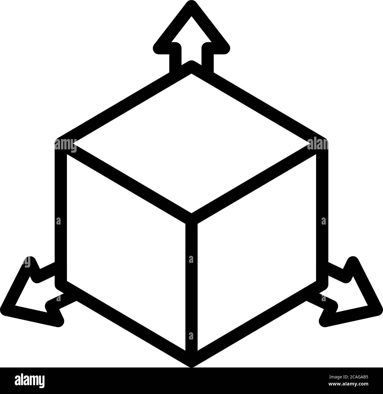 Restructuring 3d direction icon, outline style Stock Vector