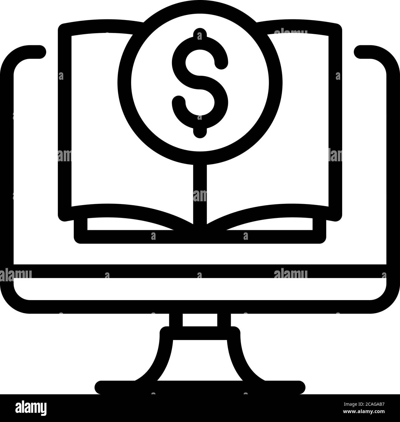 Computer book restructuring icon, outline style Stock Vector
