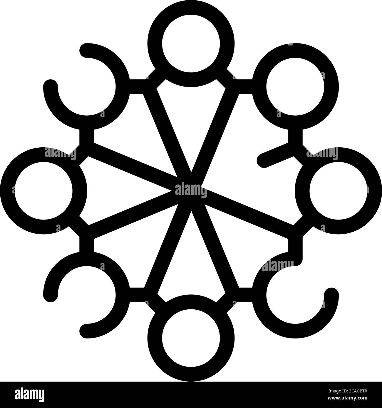 Circle hormones icon, outline style Stock Vector