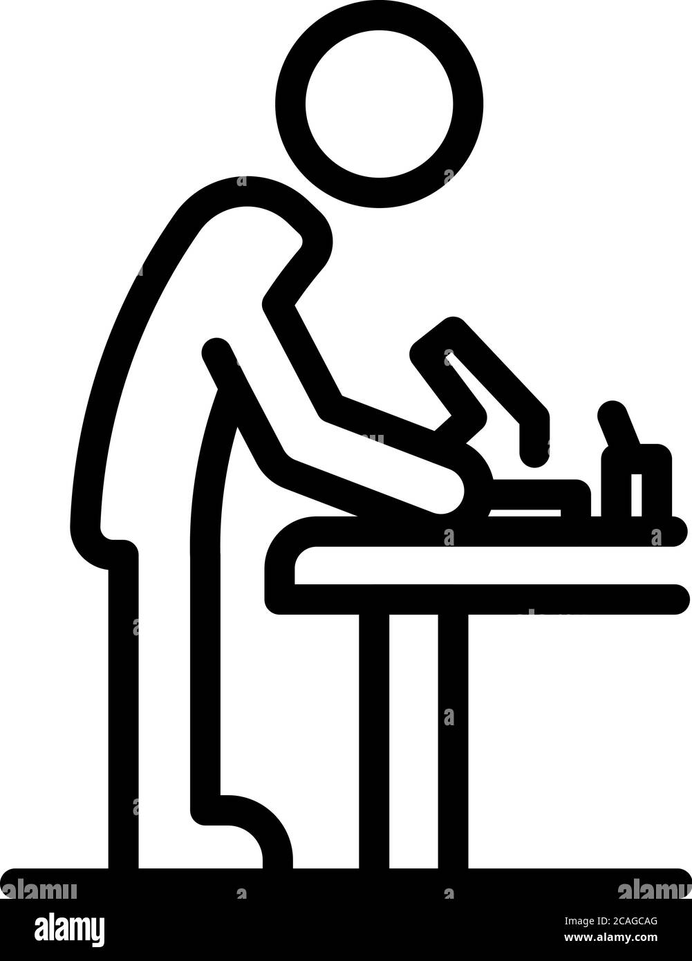 Inclusive education carpenter work icon, outline style Stock Vector