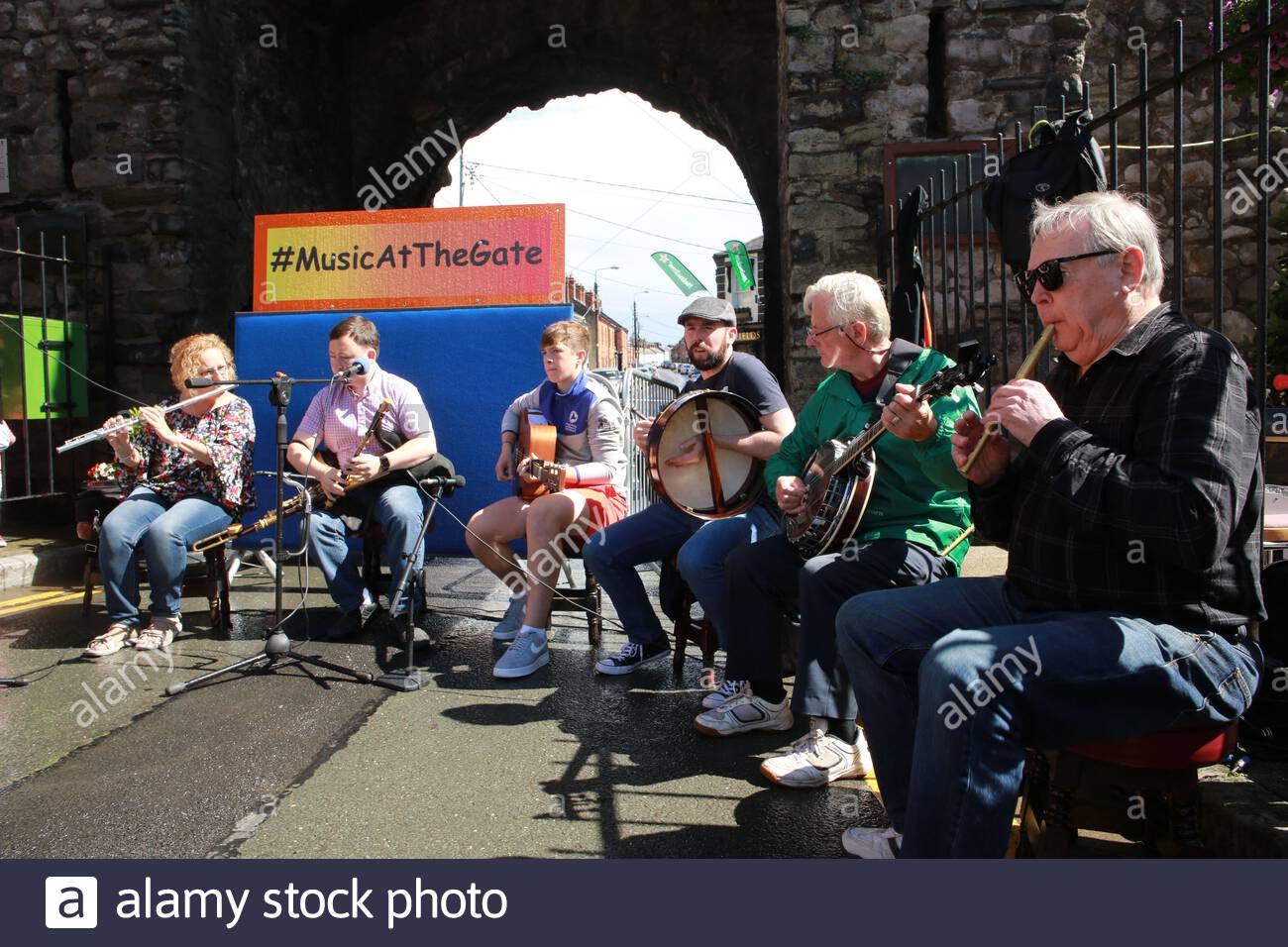 Irish music session at the Fleadh Cheoil in Drogheda Ireland Stock Photo