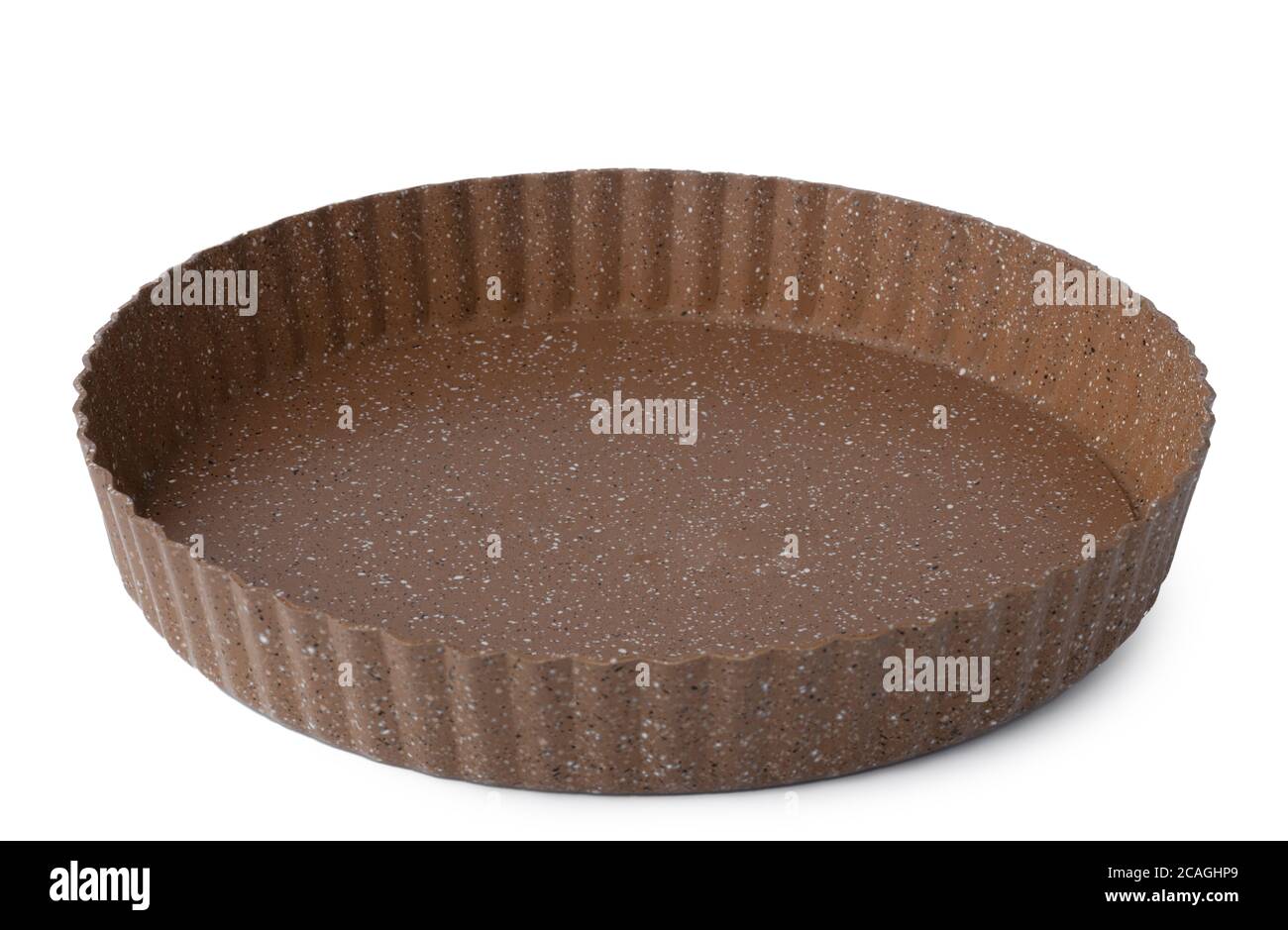 New ceramic baking dish isolated on white Stock Photo