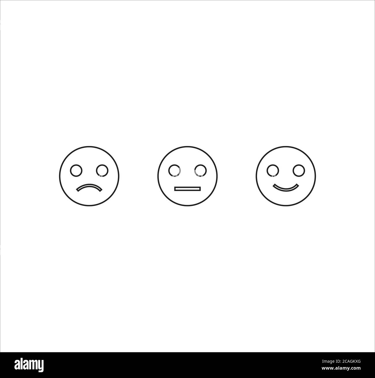 Smiley emoticons icon positive, neutral and negative isolated on a ...