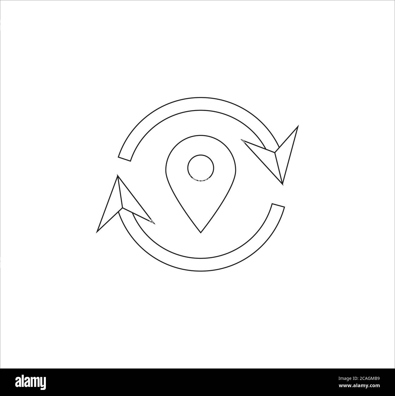 Illustration of a simple outline map pin sign location icon isolated on ...