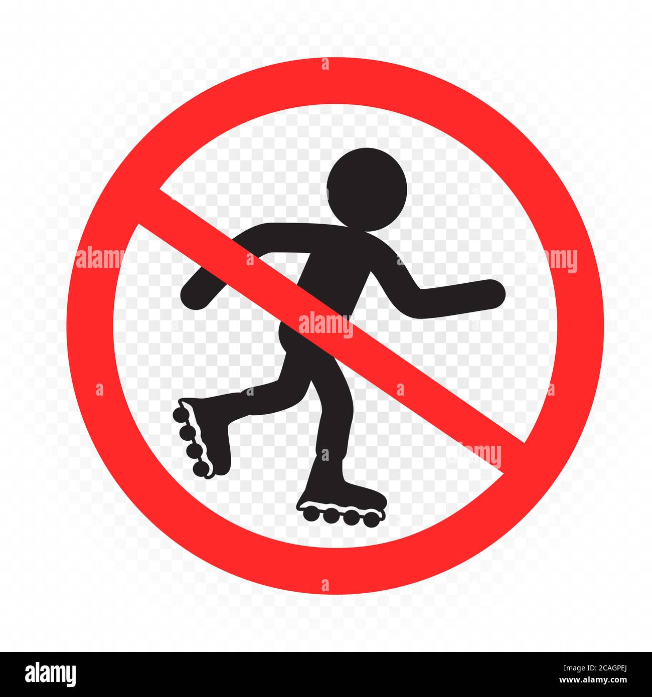 roller skating ban sign symbol Stock Vector