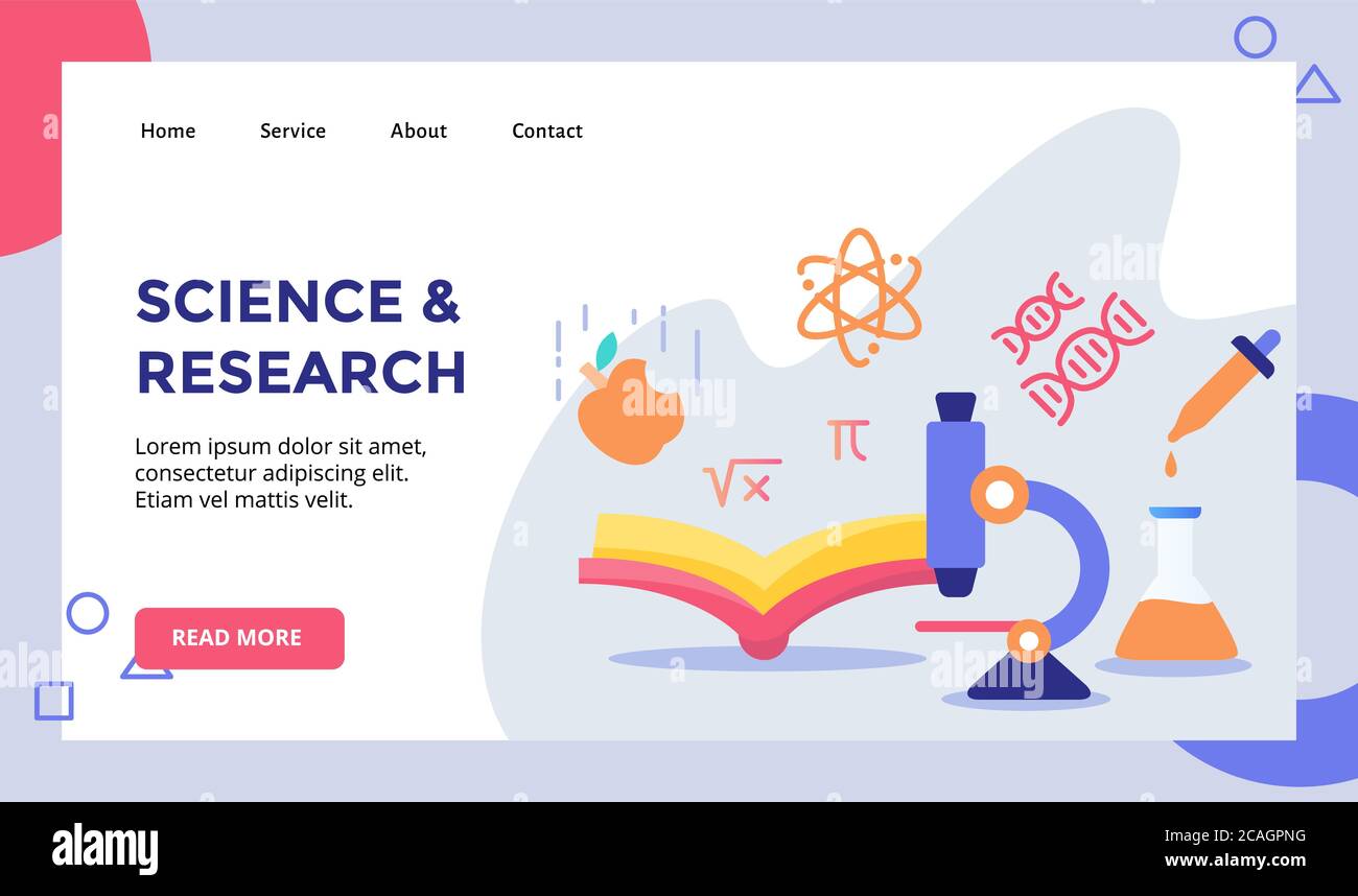 science research concept campaign for web website home homepage landing
