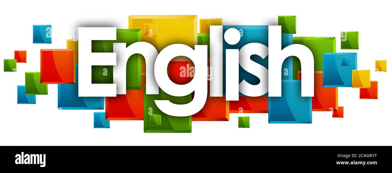 English word in rectangles background Stock Photo