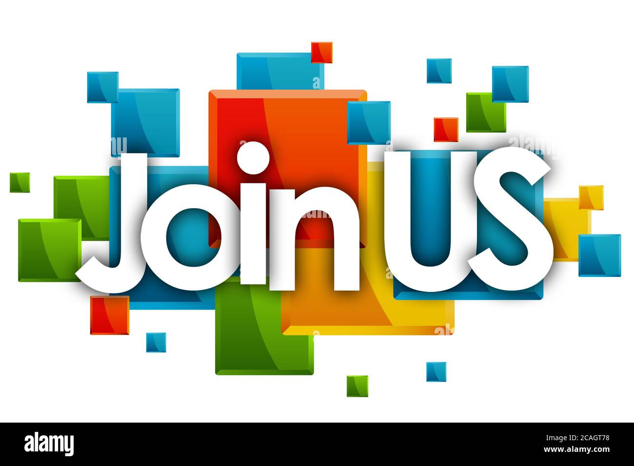 join us word in rectangles background Stock Photo Alamy