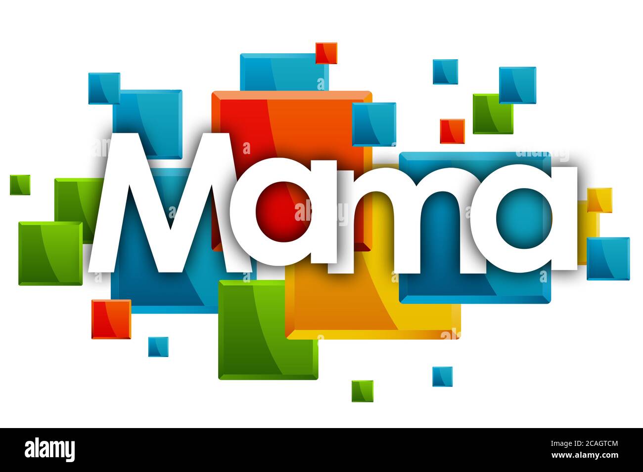mama word in rectangles and white background Stock Photo Alamy