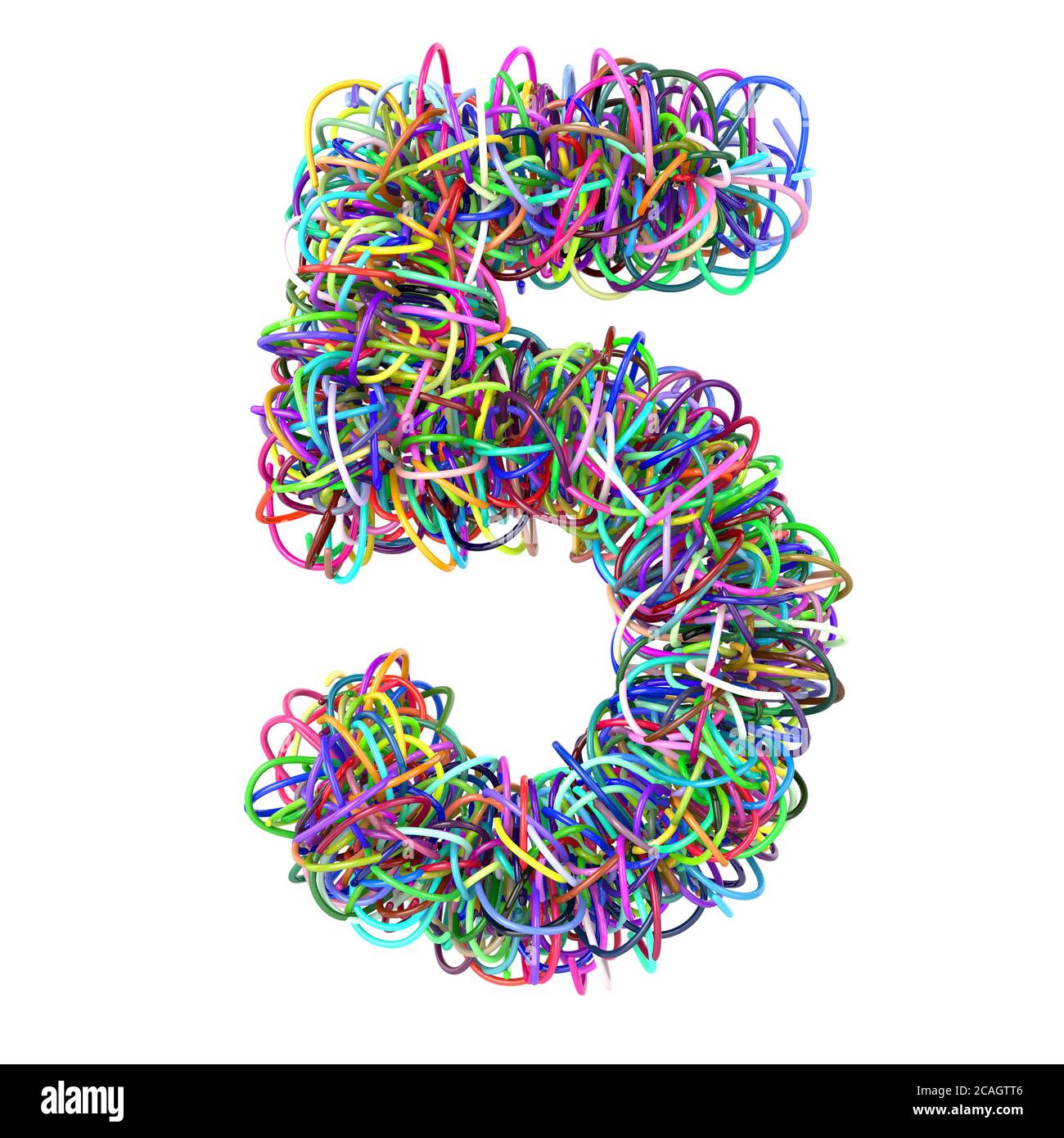 3d colored wires creative cartoon decorative number 5 Stock Photo Alamy