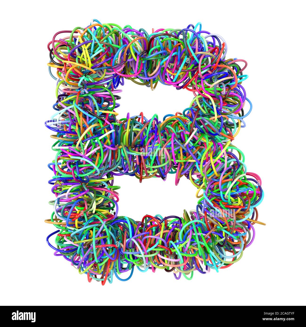 3d colored wires creative cartoon decorative letter B Stock Photo Alamy