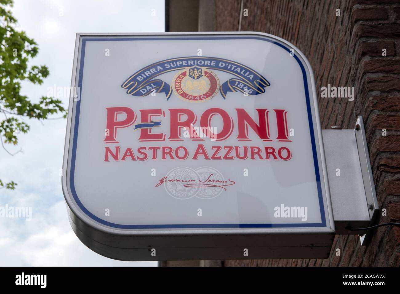 Billboard Peroni Nastro Azzurro At Amsterdam THe Netherlands 14-6-2020 Stock Photo