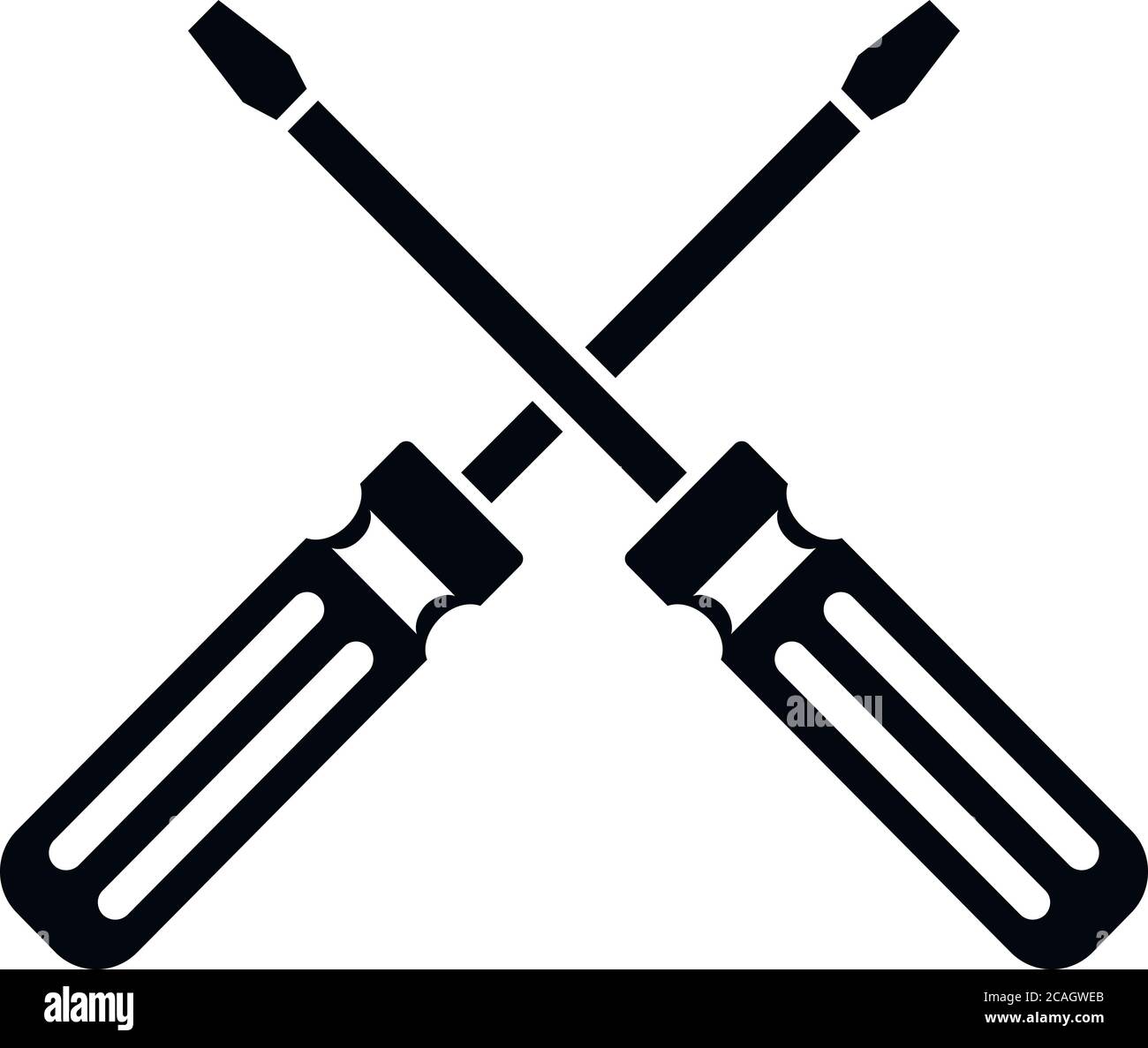 Crossed screwdrivers icon. Simple illustration of crossed screwdrivers