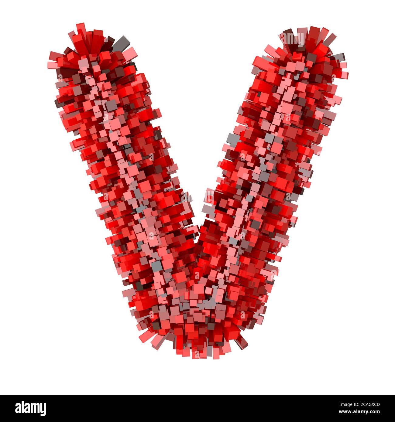 3d Red Bricks cartoon creative decorative letter V Stock Photo - Alamy