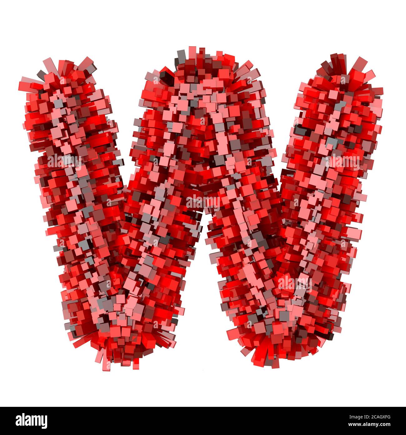 3d Red Bricks cartoon creative decorative letter W Stock Photo - Alamy